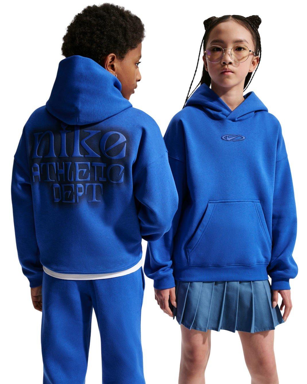 Nike Big Kids' Sportswear Club Fleece Oversized Hoodie - Blue - BLUE